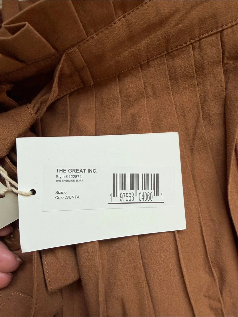 NWT THE GREAT. Treeline Skirt in Suntan